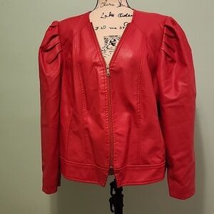New Look red puff sleeve jacket 2x